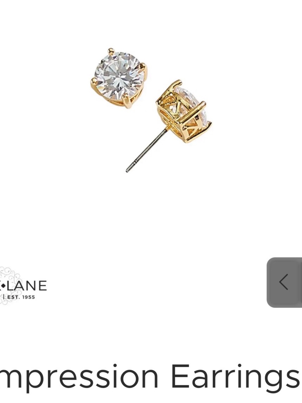 Park Lane Gold Tone Clear Crystal Stud Earrings